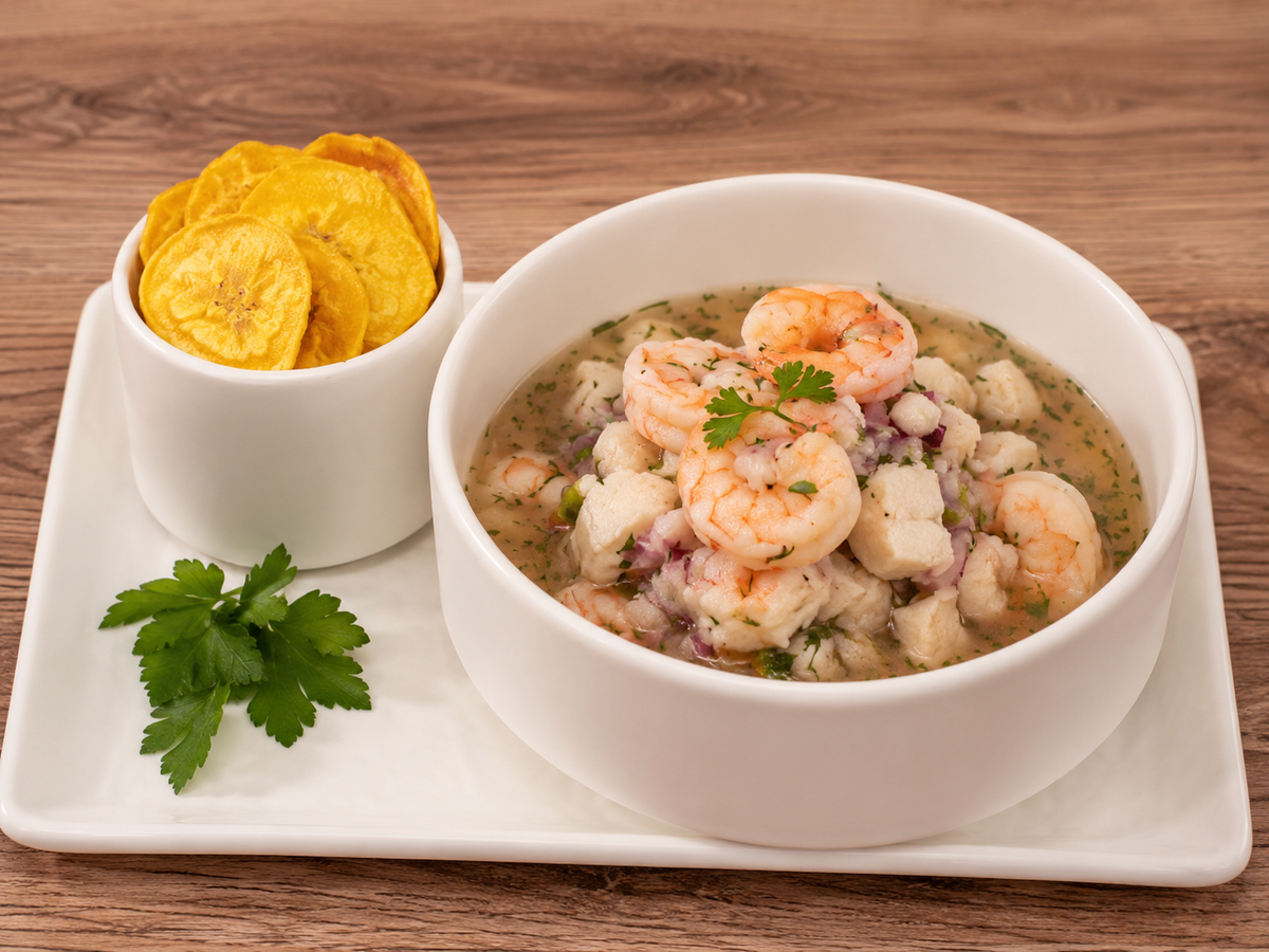 CEVICHE MIXTO (PESCADO Y CAMARON)